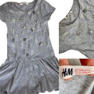 SOLD H&M Girls Drop-waist T-Shirt Dress w/ Sequins